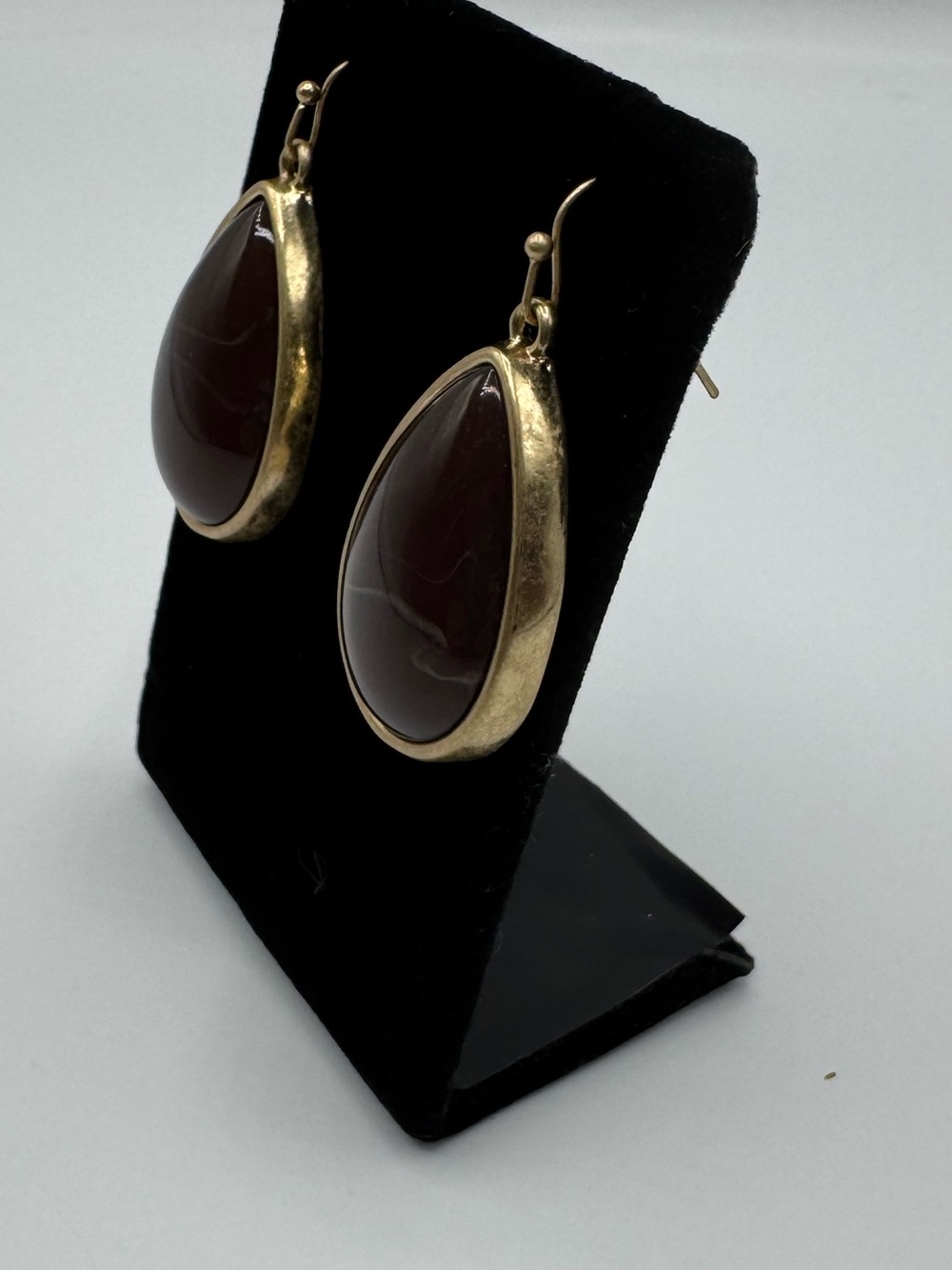 Carnelian Pear Drop Earrings - Picture 6 of 9